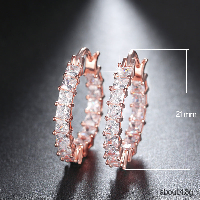 Evarisluxe Zirconia Hoop Earrings