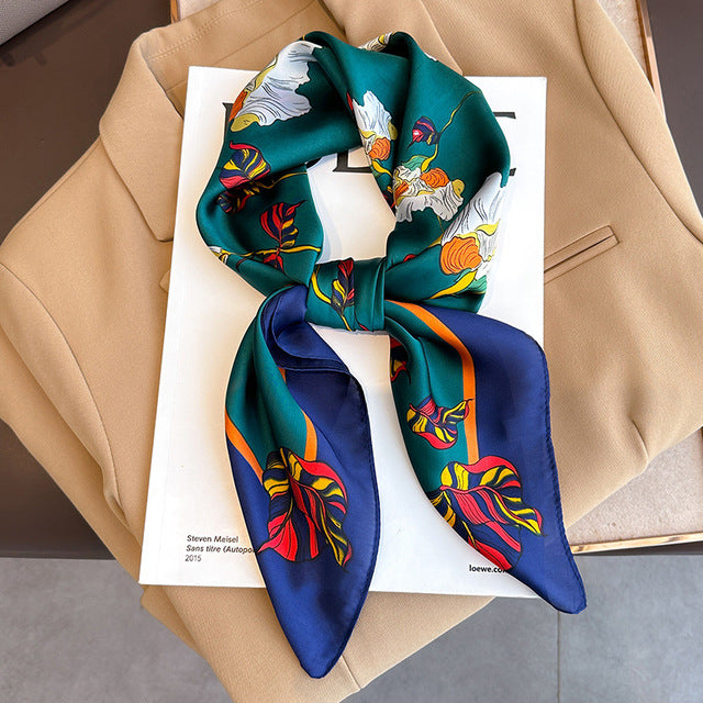 Evarisluxe Silk Satin Square Scarf