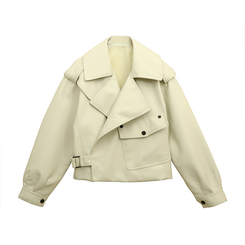 Spring 2021 Women's Loose Fit Korean Style Leather Jacket