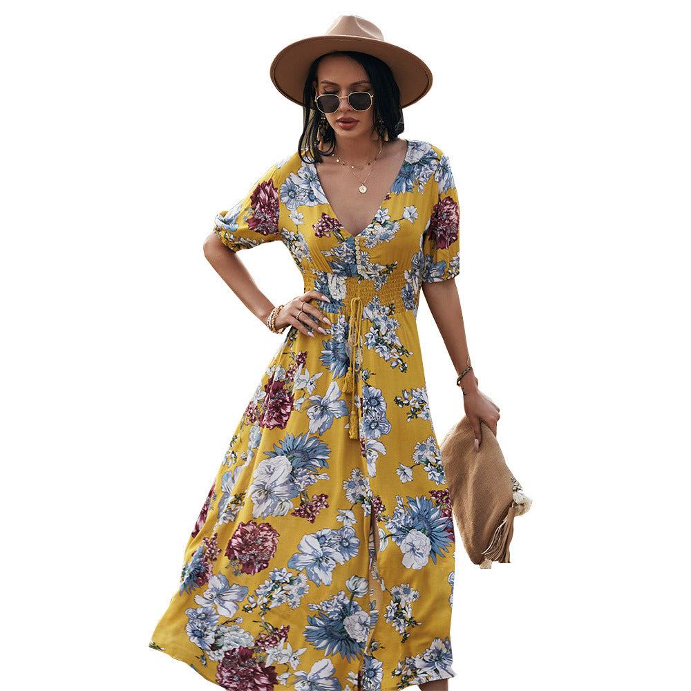 2023 Summer New Bohemian Print Dress for Women