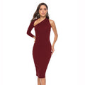 Women's Spring/Summer One-Shoulder Bodycon Dress