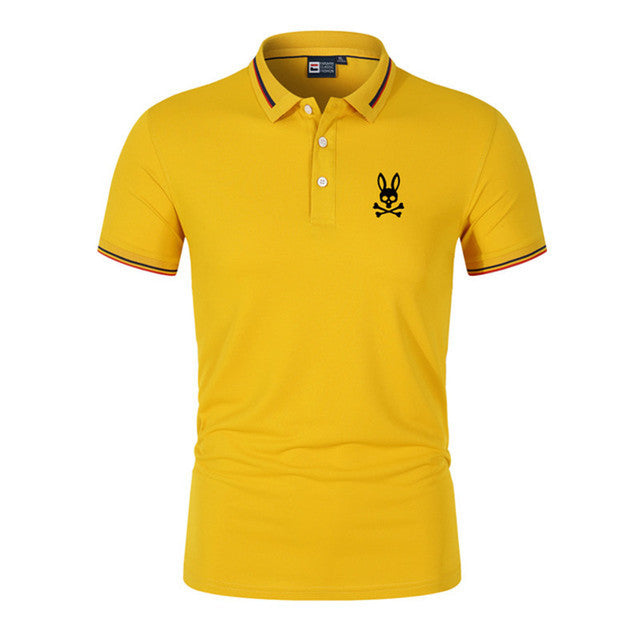 Men's Summer Cotton Polo Shirt with Rabbit Print