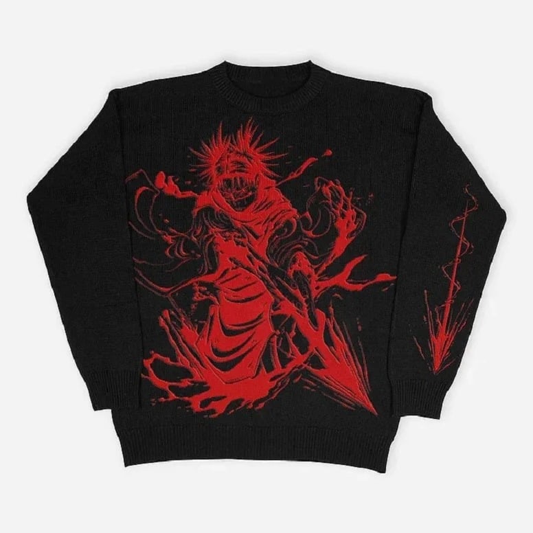 Vintage Hip-Hop Gothic Wool Knitted Punk Sweater