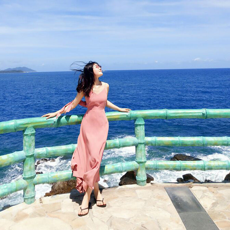Slimming Sling Dress - Elegant Long Strap Dress
