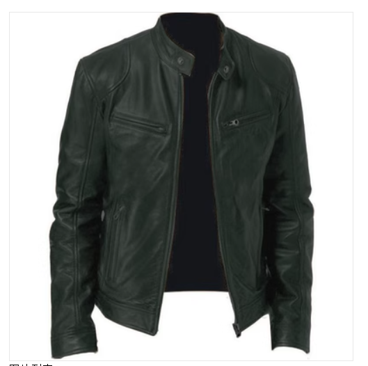 2023 Men's Slim Fit Leather Motorcycle Jacket with Zipper