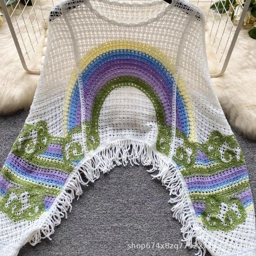 Striped Colorblock Knit Pullover Sweater for Women