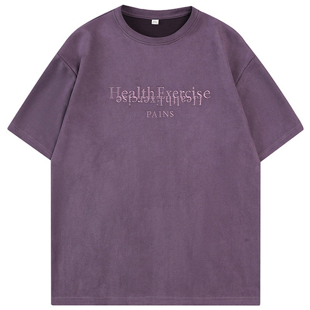Vintage Y2K Oversized Suede T-Shirt for Men and Women