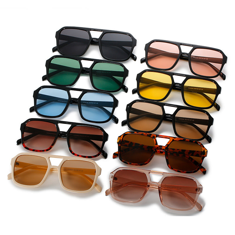 2021 Vintage Square Double Beam Sunglasses for Women