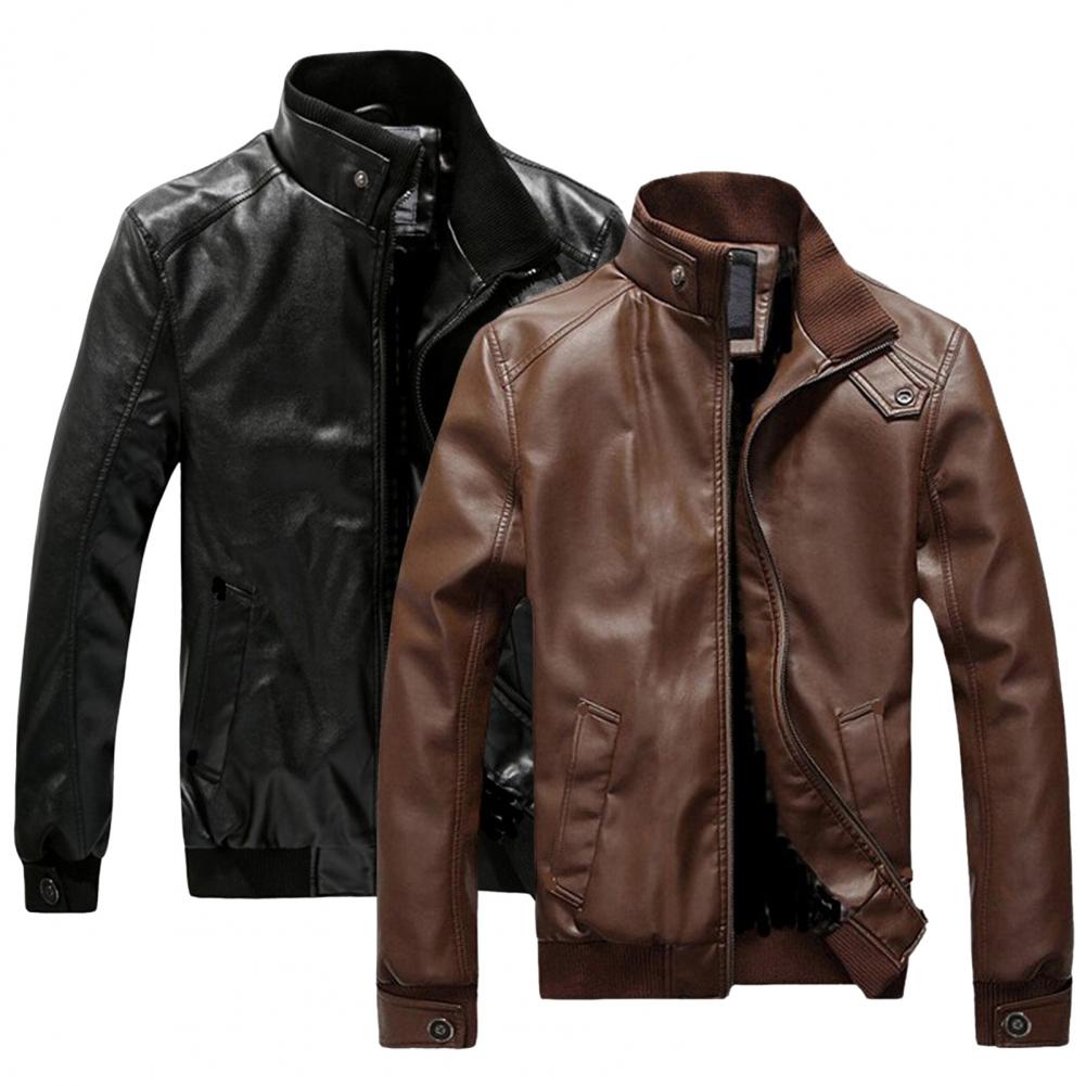 Men's Spring Autumn Motorcycle Leather Jacket