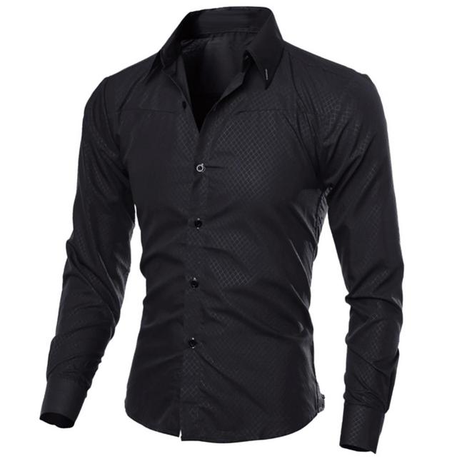 Slim Fit Long Sleeve Cotton Shirt for Men - British Style