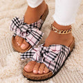 Summer Ladies Leopard Print Bowknot Flat Sandals
