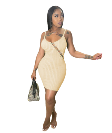 Skinny Sheath Suspender Dress for Women