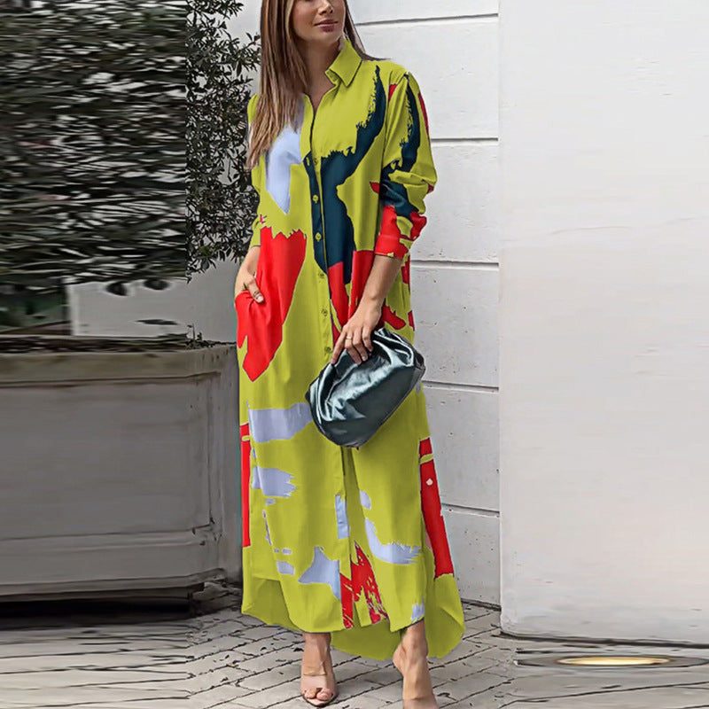 2024 Spring Women's Fashion Casual Printed Dress
