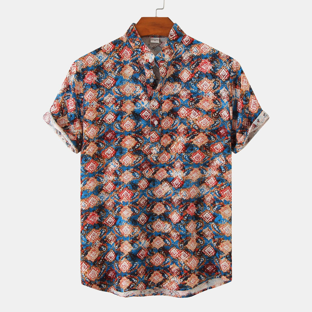 Summer Camouflage Print Short Sleeve Shirt for Men
