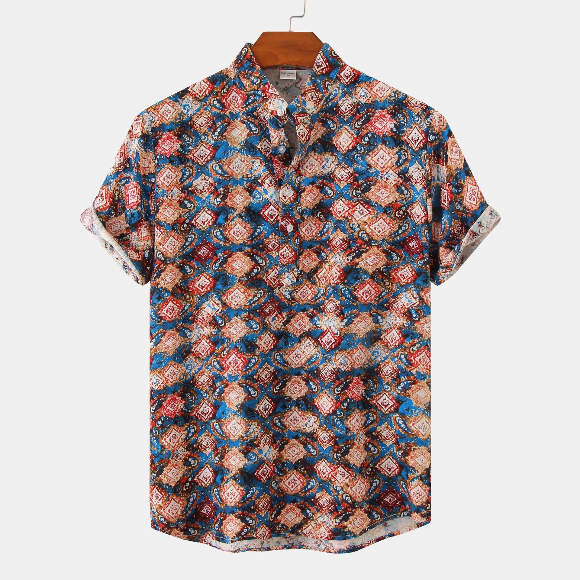 Summer Camouflage Print Short Sleeve Shirt for Men