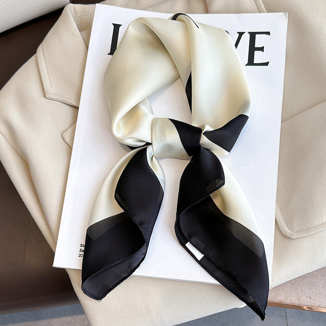 Evarisluxe Silk Satin Square Scarf