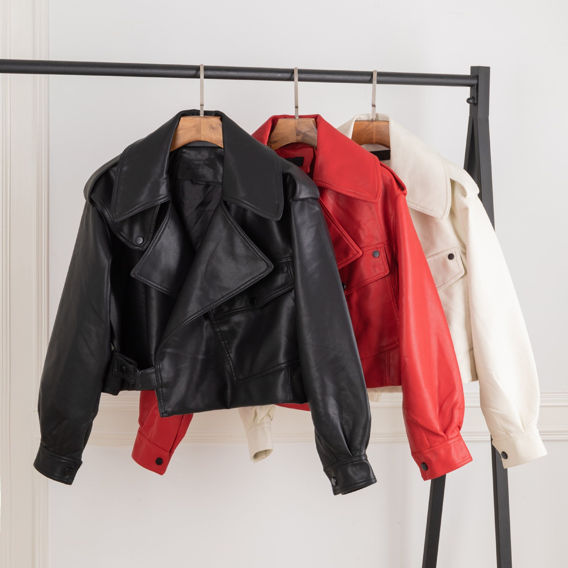 Spring 2021 Women's Loose Fit Korean Style Leather Jacket
