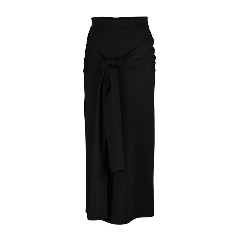 Solid Color Muslim Hip Skirt for Women