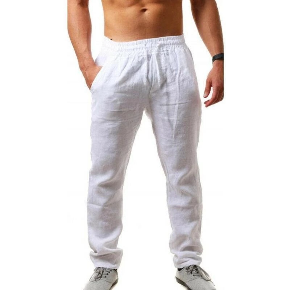 Men's Breathable Cotton Linen Casual Sports Pants