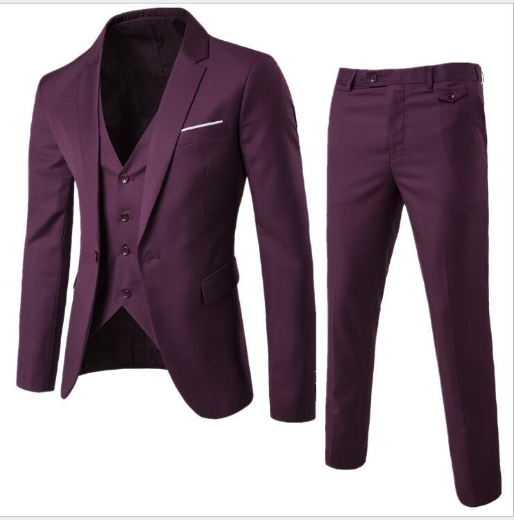 2018 Spring Men's Suit Set for Weddings (Three Pieces)