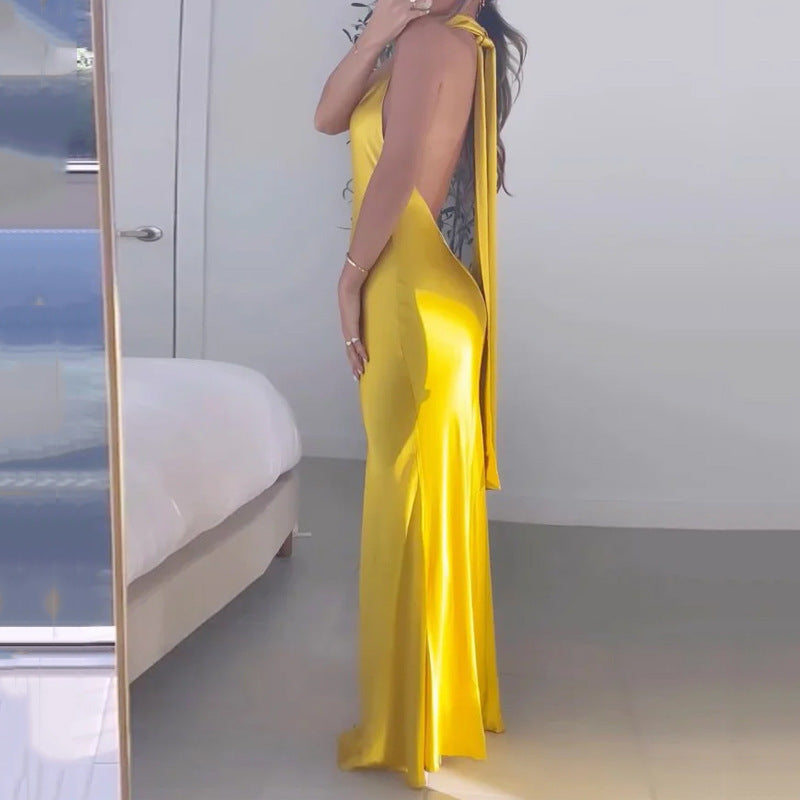 Elegant Summer Backless Maxi Dress for Women 2023
