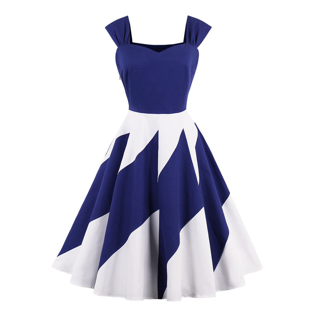 Elegant Sleeveless Wave Pattern Bodycon Dress