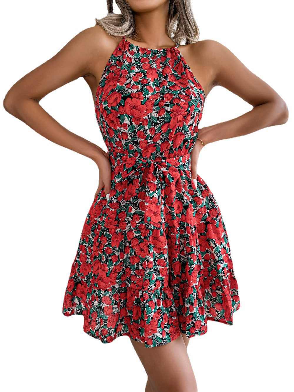 2023 Spring Summer Casual Ruffled Floral Dress