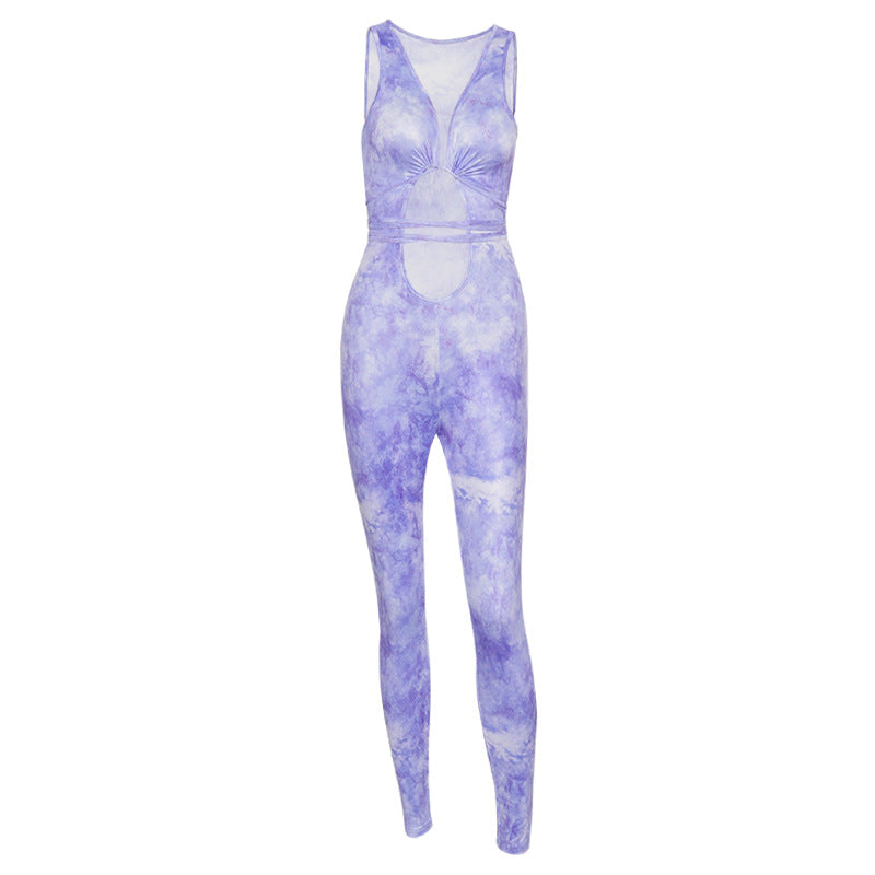 Summer Tie-Dye Strapless Jumpsuit for Women