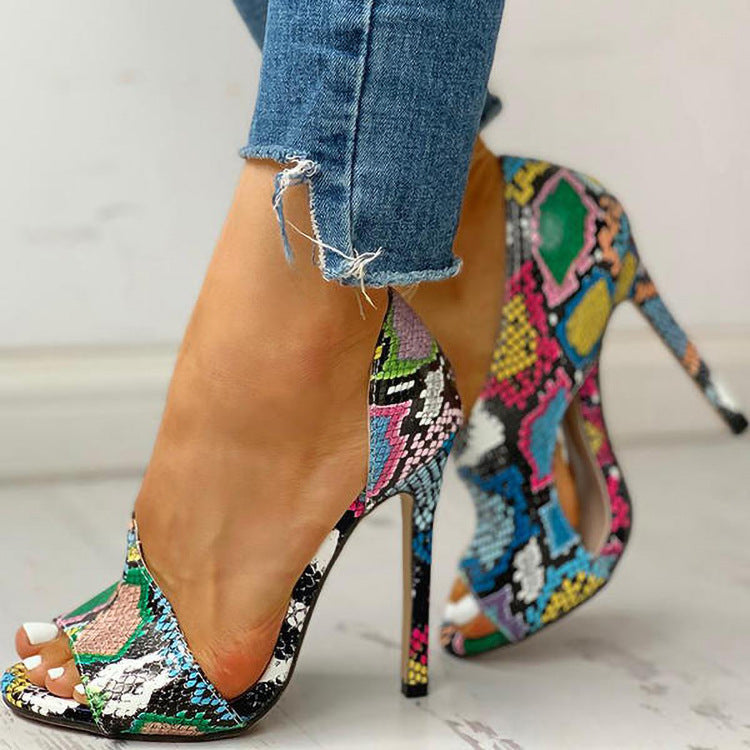 Evarisluxe Blossom Peep-Toe Statement Heel