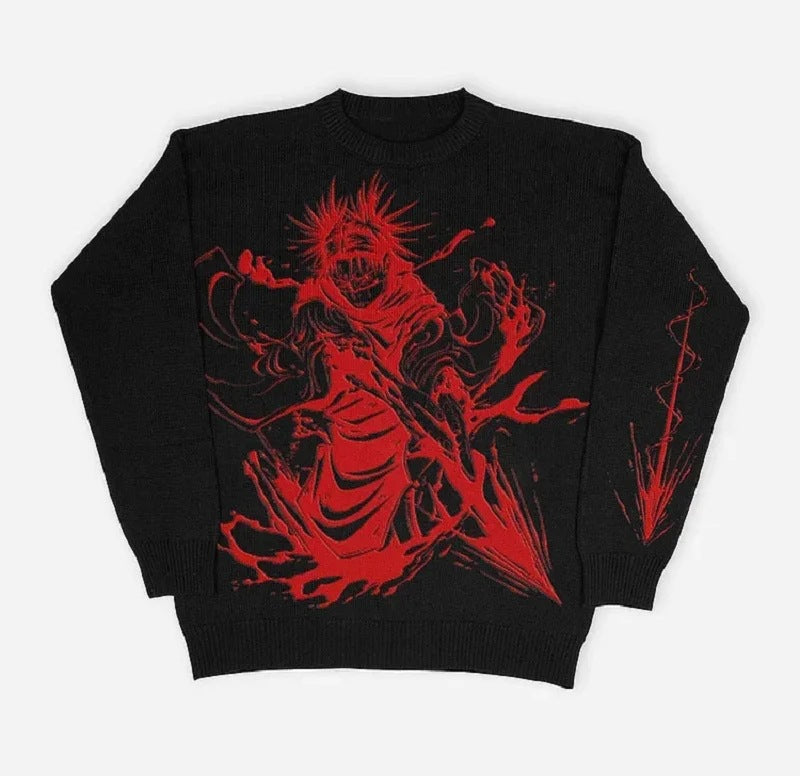 Vintage Hip-Hop Gothic Wool Knitted Punk Sweater