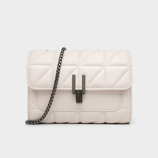 Evarisluxe Chaîne Noir Leather Chain Bag