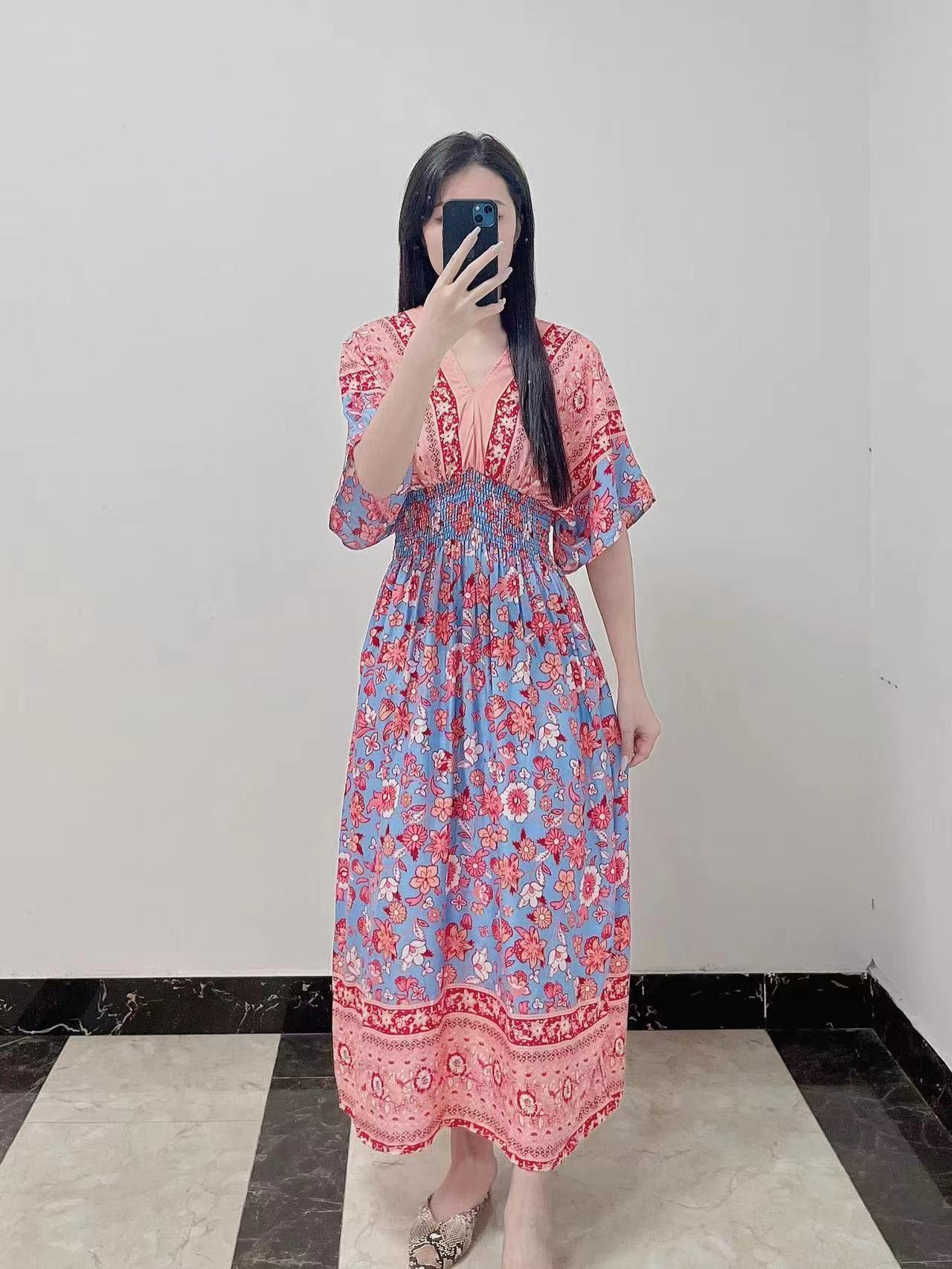 Southeast Asia Travel Floral Cotton Dress for Summer