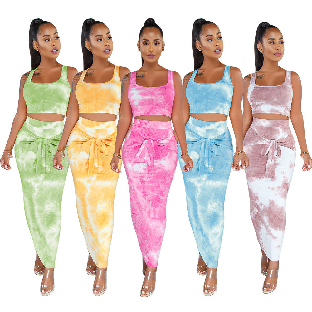 Summer Fashion Tie-Dye Women's 2-Piece Outfit Set