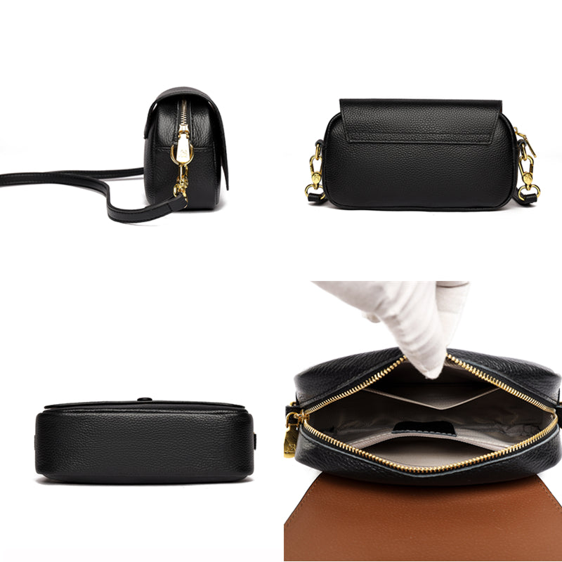 Evarisluxe Cowhide Leather Crossbody Bag