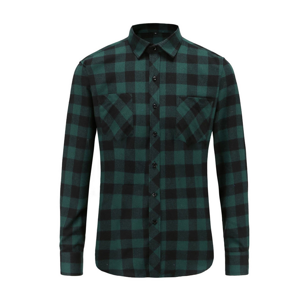 New Fall Winter Plaid Long Sleeve Shirt Jacket for Men