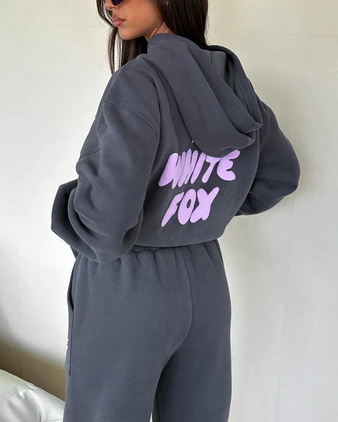 Fashionable Logo Hoodie and Sweatpants Set (2 Pieces)