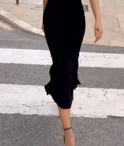 Elegant Solid Color Loose Dress for Women
