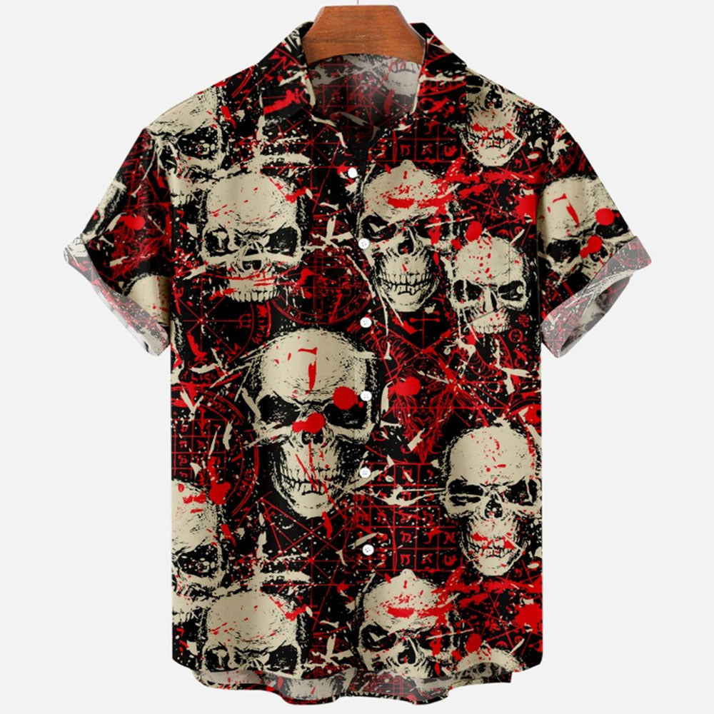 2022 Devil Horror 3D Printed Loose Hawaiian Shirt for Men