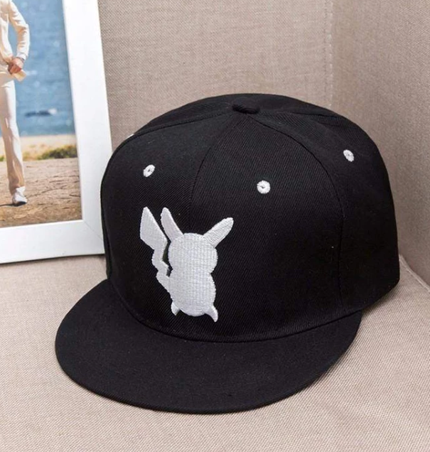 Flat Brim Hat, Hip Hop Cap, Pikachu Sun Hat