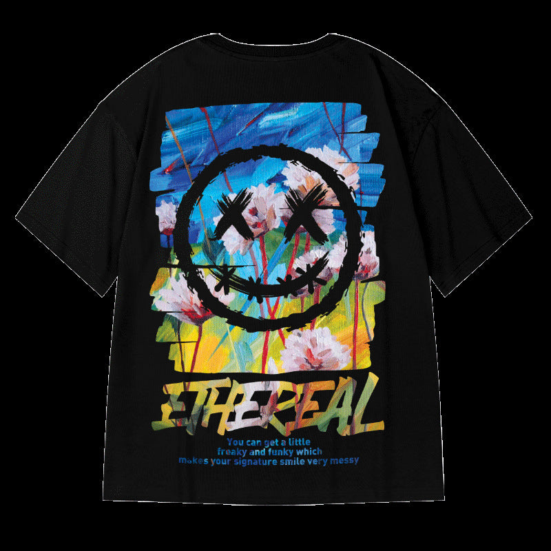 Hip Hop Streetwear Loose Fit Devil T-Shirt for Men