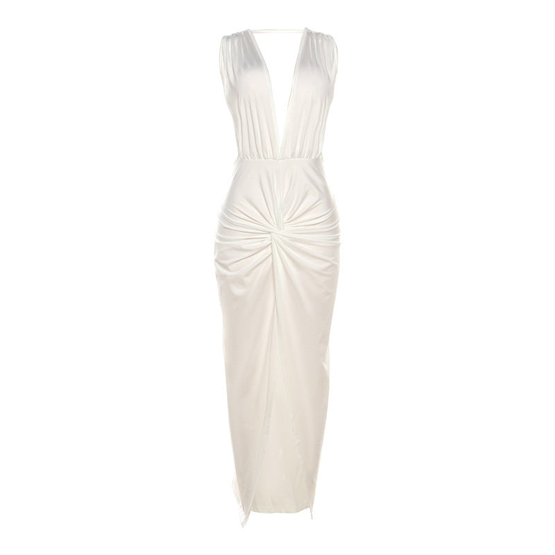 2023 Spring/Summer Fashion Backless V-Neck Dress