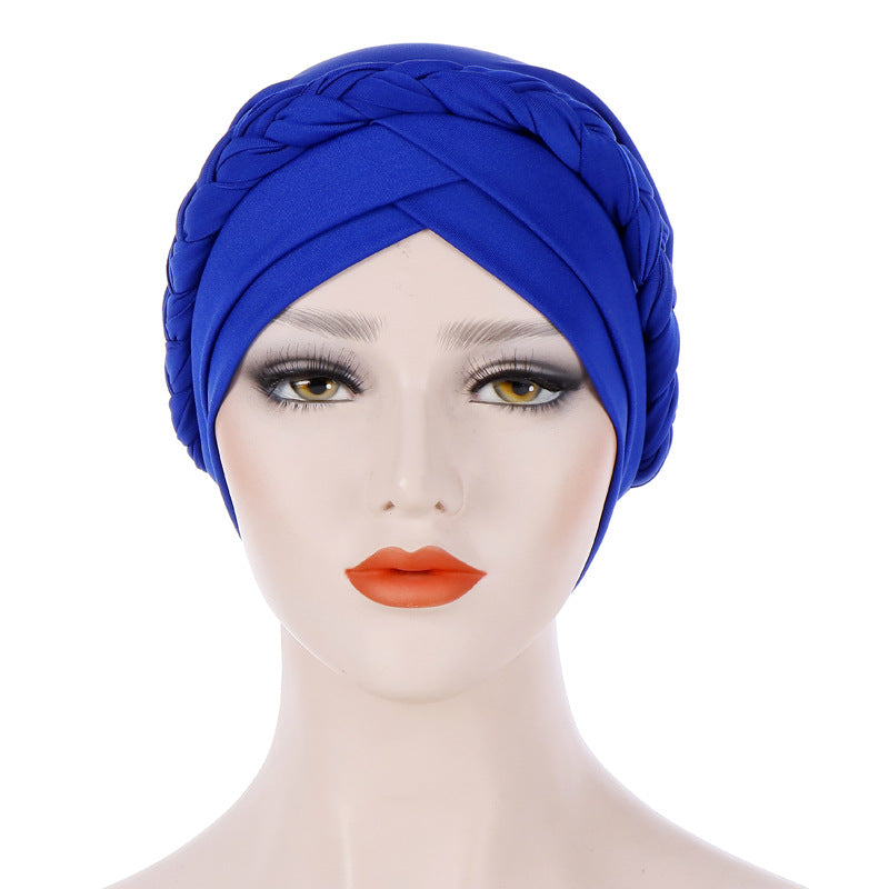Muslim Single Braid Milk Silk Headwrap Hat 8003