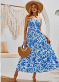 Haven Elegant Printed Maxi Dress - Green / XL