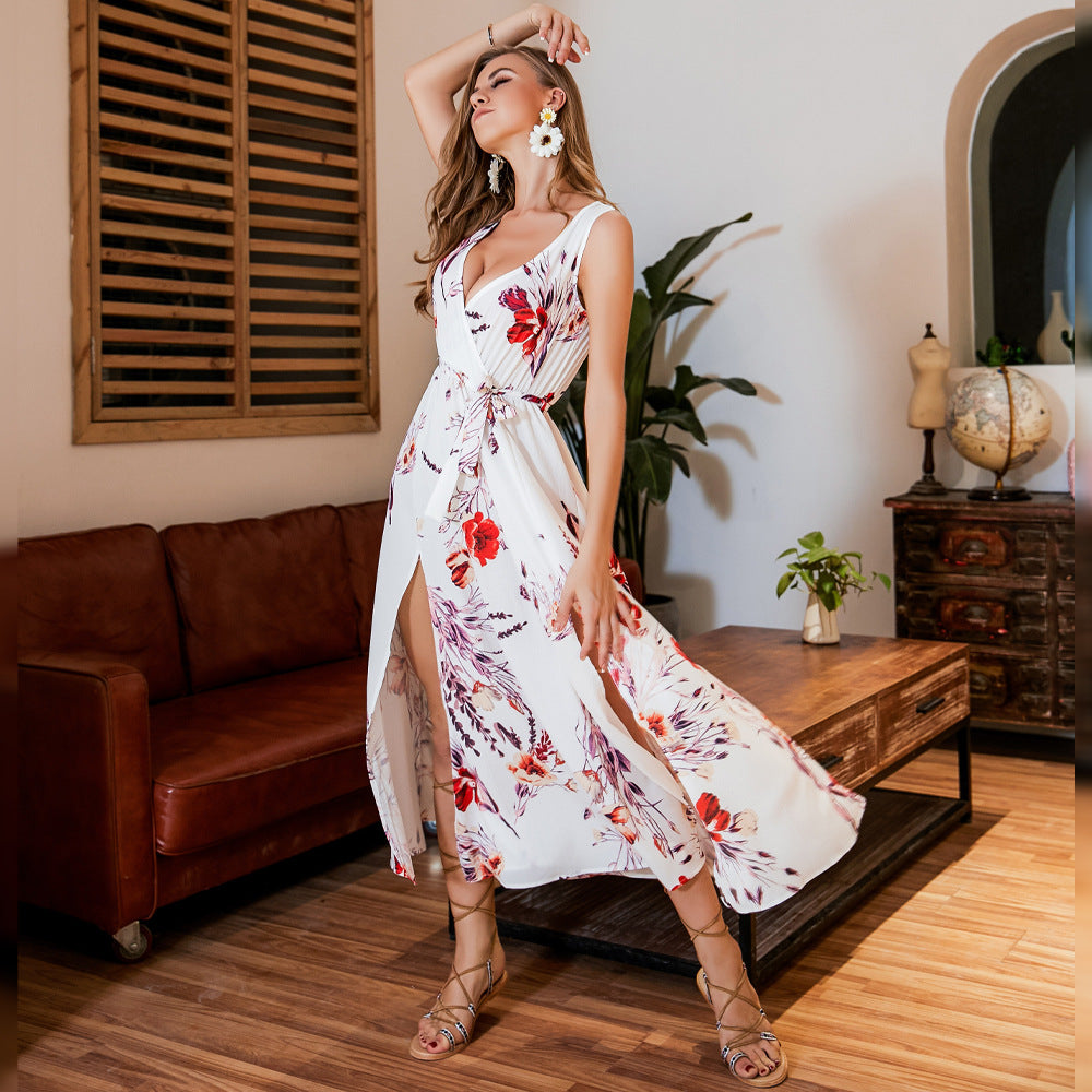 Evarisluxe Bohemian Print Coastal Maxi Dress