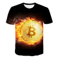 Men's 3D Bitcoin Print Short Sleeve T-Shirt