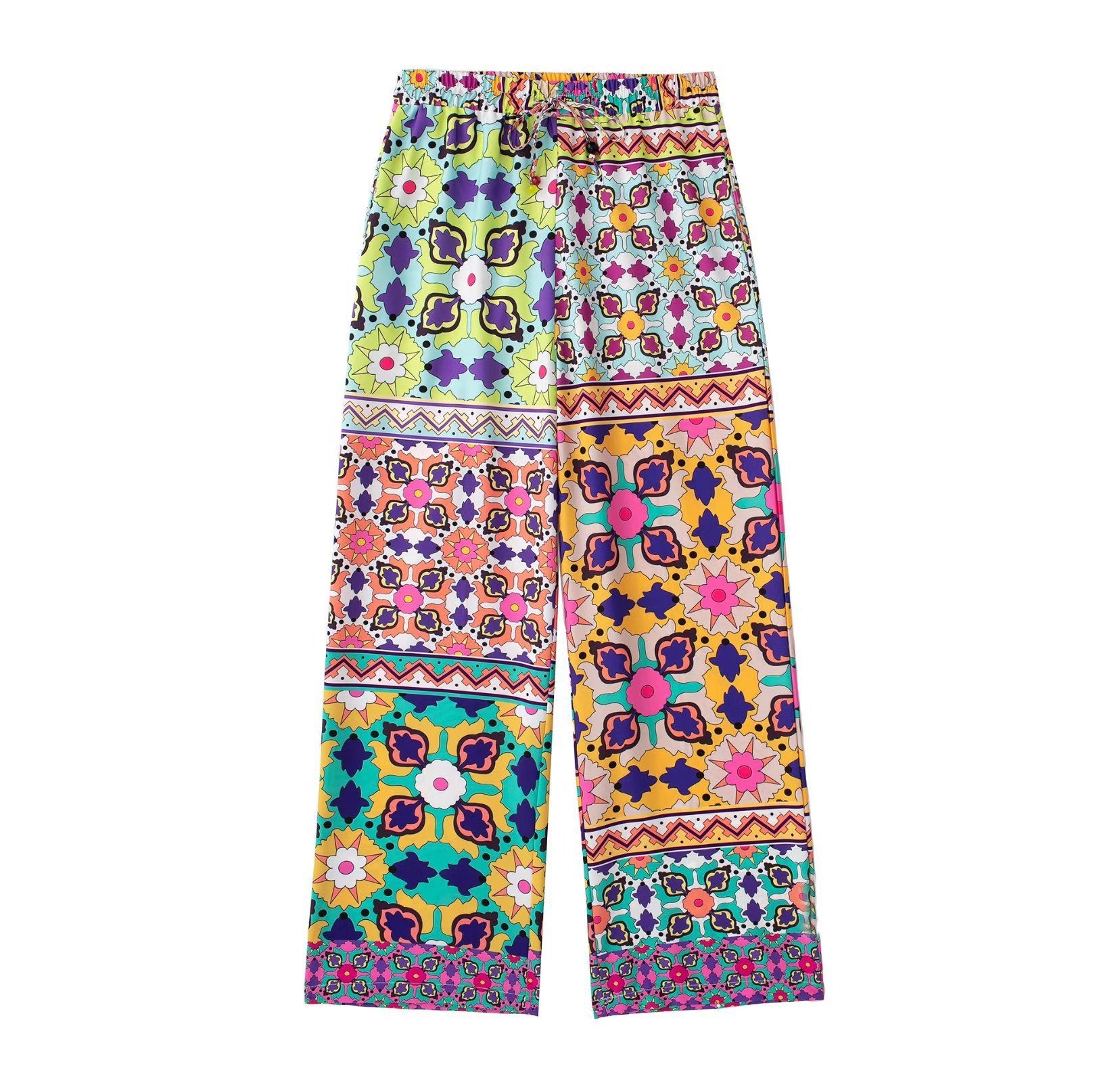 Printed Long Dress with Belt for Women