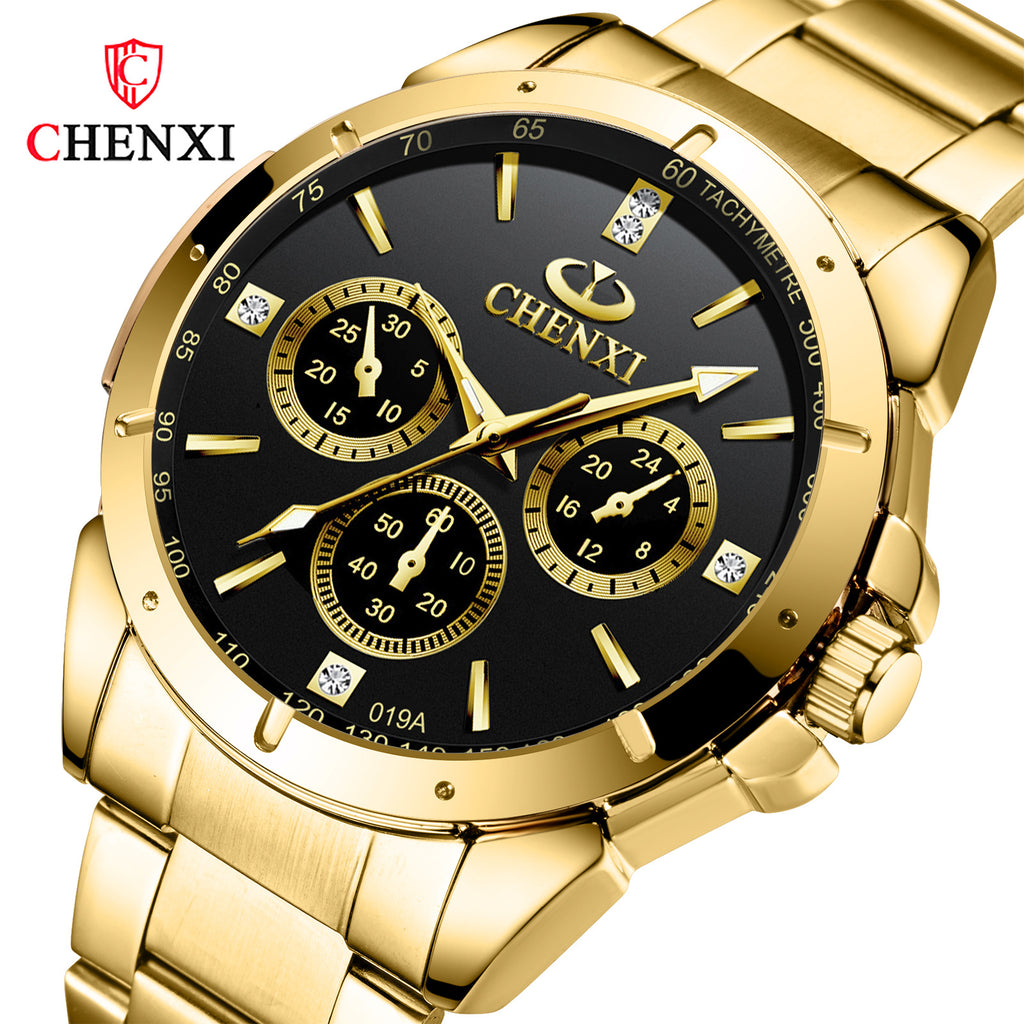 "Couple's Waterproof Quartz Watches with Steel Band"