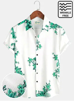 Men's Hawaiian Print Short Sleeve Shirt for Summer