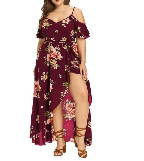 The Fleur Tropicale Plus Size Floral Dress | Evarisluxe