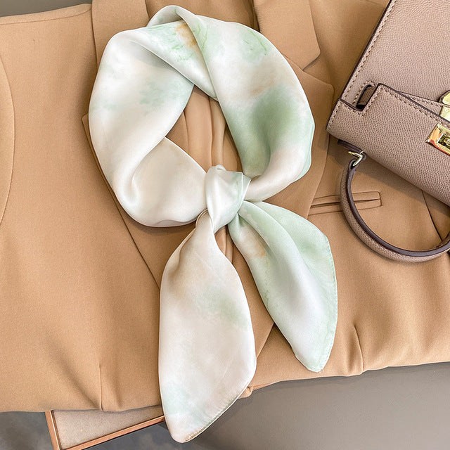 Evarisluxe Silk Satin Square Scarf